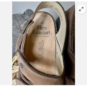 Waldi Finn Comfort Shoes Mens US 10 EU 44 Brown Leather Sandals Removable Insole Finn Comfort Canada Sandals with removable insoles for men  main image 4